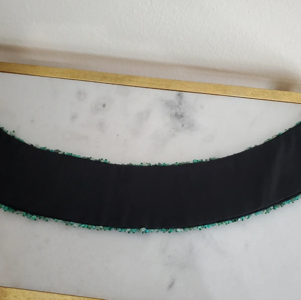 Green Malachite Jade Quartz Heavy Stone Boho Western Belt Women's Size S/M 6 8